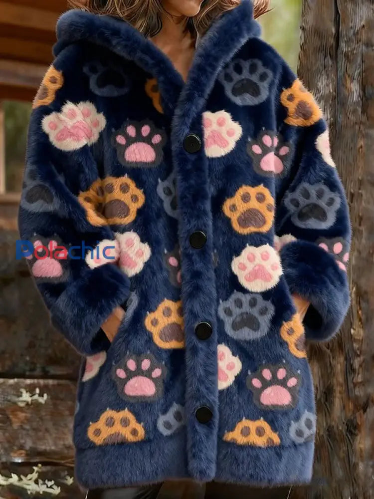 Veste chaude en flanelle imprimé animal pour femme B / S