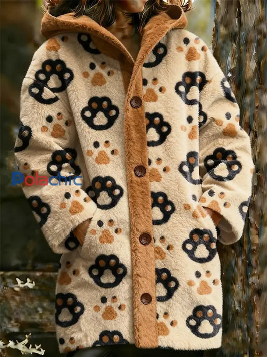 Veste chaude en flanelle imprimé animal pour femme comme image / S