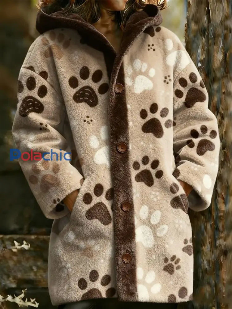 Veste chaude en flanelle imprimé animal pour femme comme image / S