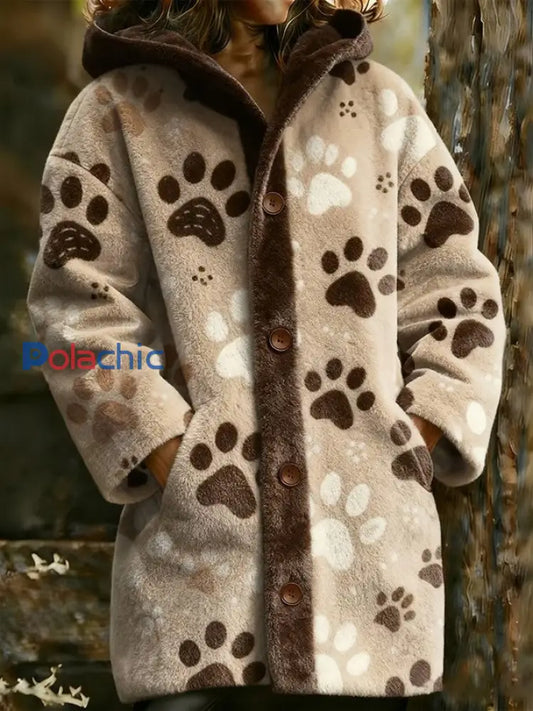 Veste chaude en flanelle imprimé animal pour femme comme image / S