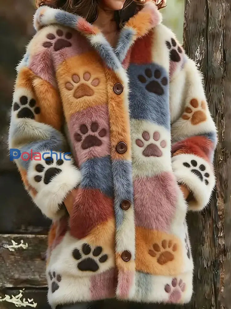 Veste chaude en flanelle imprimé animal pour femme comme image / S