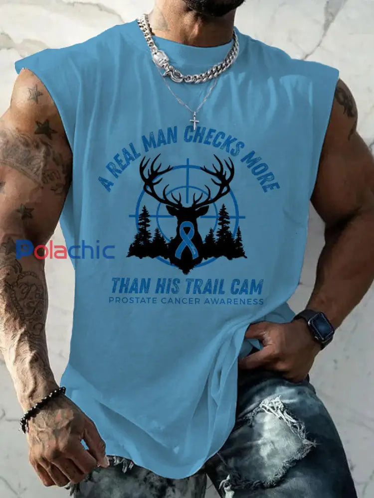 Veste de sensibilisation au cancer de la prostate pour hommes Bleu clair / S