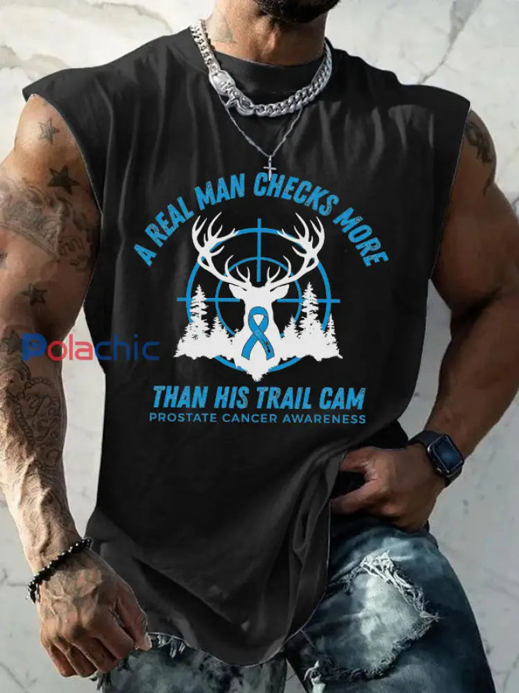 Veste de sensibilisation au cancer de la prostate pour hommes Noir / S