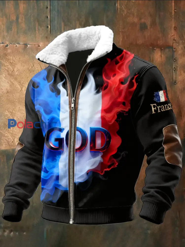 Veste décontractée drapeau français pour hommes Multicolore / S