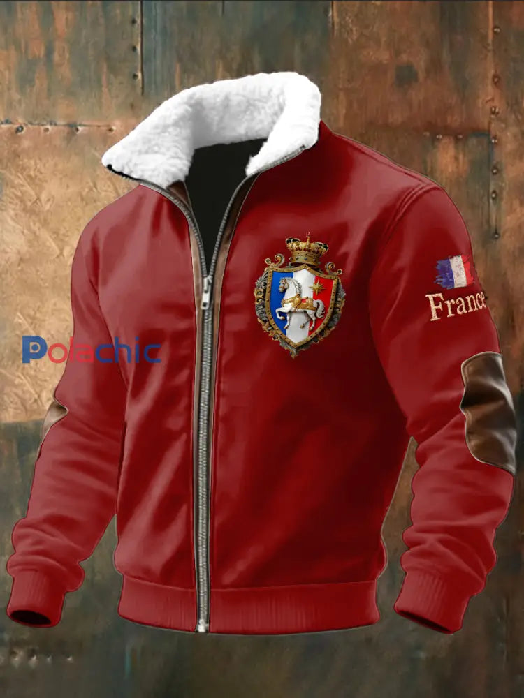 Veste Décontractée Drapeau Français Rouge Pour Homme Rouge / S