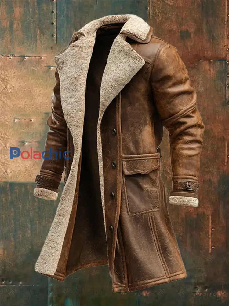 Veste décontractée en peluche rétro pour hommes comme image / S