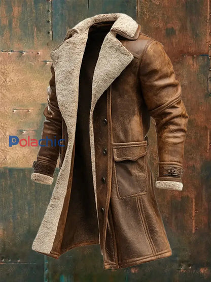 Veste décontractée en peluche rétro pour hommes comme image / S