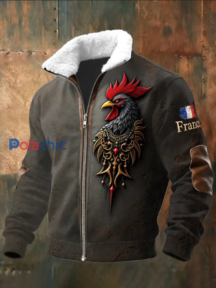 Veste décontractée French Rooster pour homme Gris Foncé / S