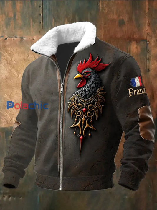 Veste décontractée French Rooster pour homme Gris Foncé / S