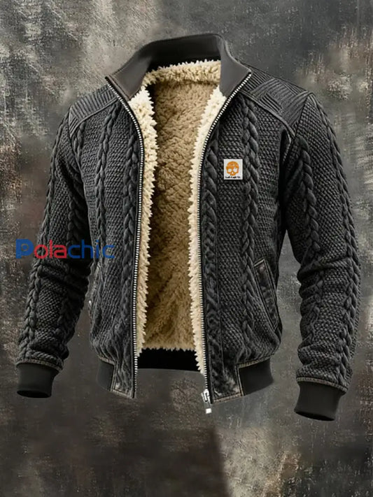 Veste d’extérieur chaude en jacquard rétro pour hommes comme image / S