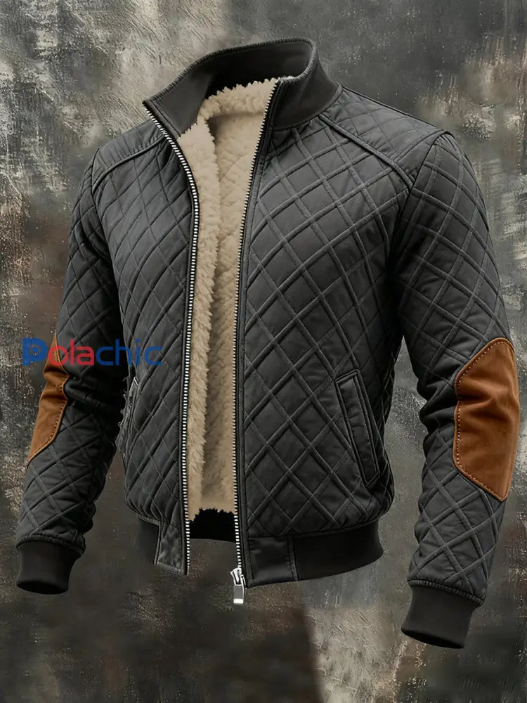 Veste d’extérieur chaude en jacquard rétro pour hommes comme image / S