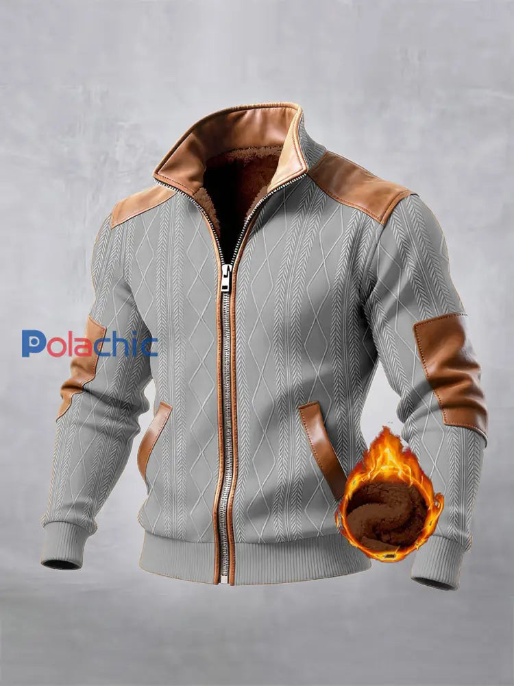 Veste d’extérieur chaude rétro texturée pour hommes