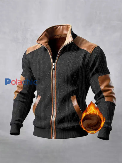 Veste d’extérieur chaude rétro texturée pour hommes