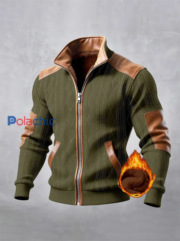 Veste d’extérieur chaude rétro texturée pour hommes