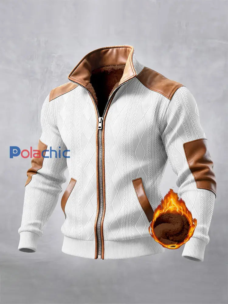 Veste d’extérieur chaude rétro texturée pour hommes