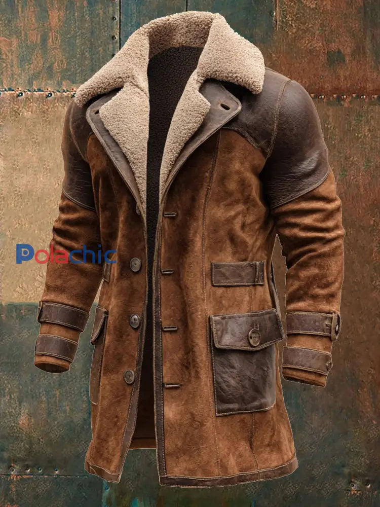 Veste d’extérieur chaude rétro texturée pour hommes