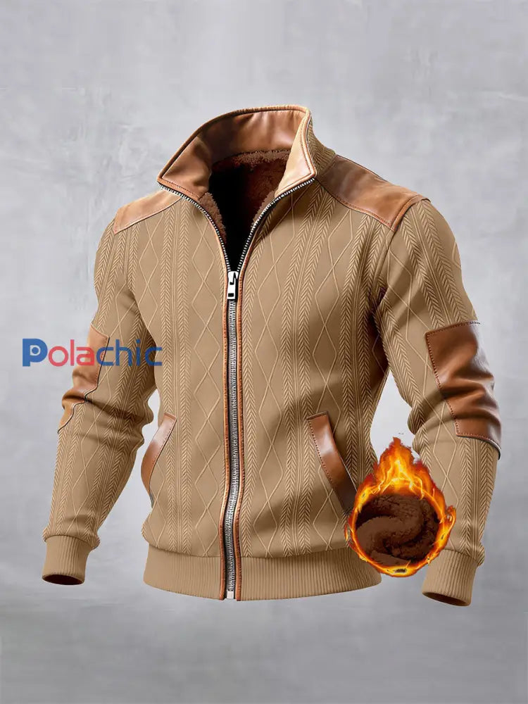 Veste d’extérieur chaude rétro texturée pour hommes
