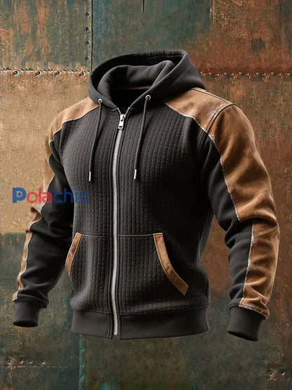 Veste d’extérieur chaude rétro texturée pour hommes