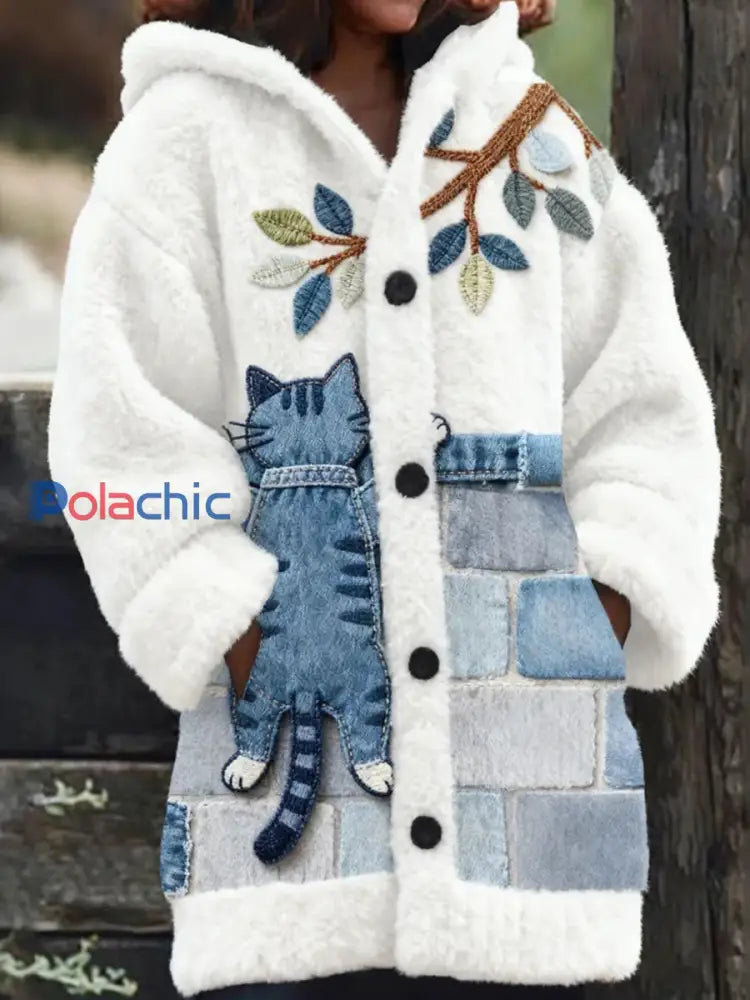 Veste en flanelle confortable à imprimé animal rétro pour femmes A / S