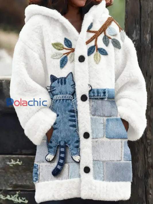 Veste en flanelle confortable à imprimé animal rétro pour femmes A / S