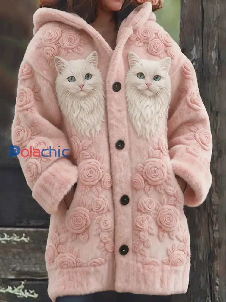 Veste en flanelle confortable à imprimé animal rétro pour femmes A / S