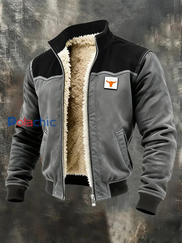 Veste extérieure à glissière chaude en patchwork rétro pour hommes comme image / S