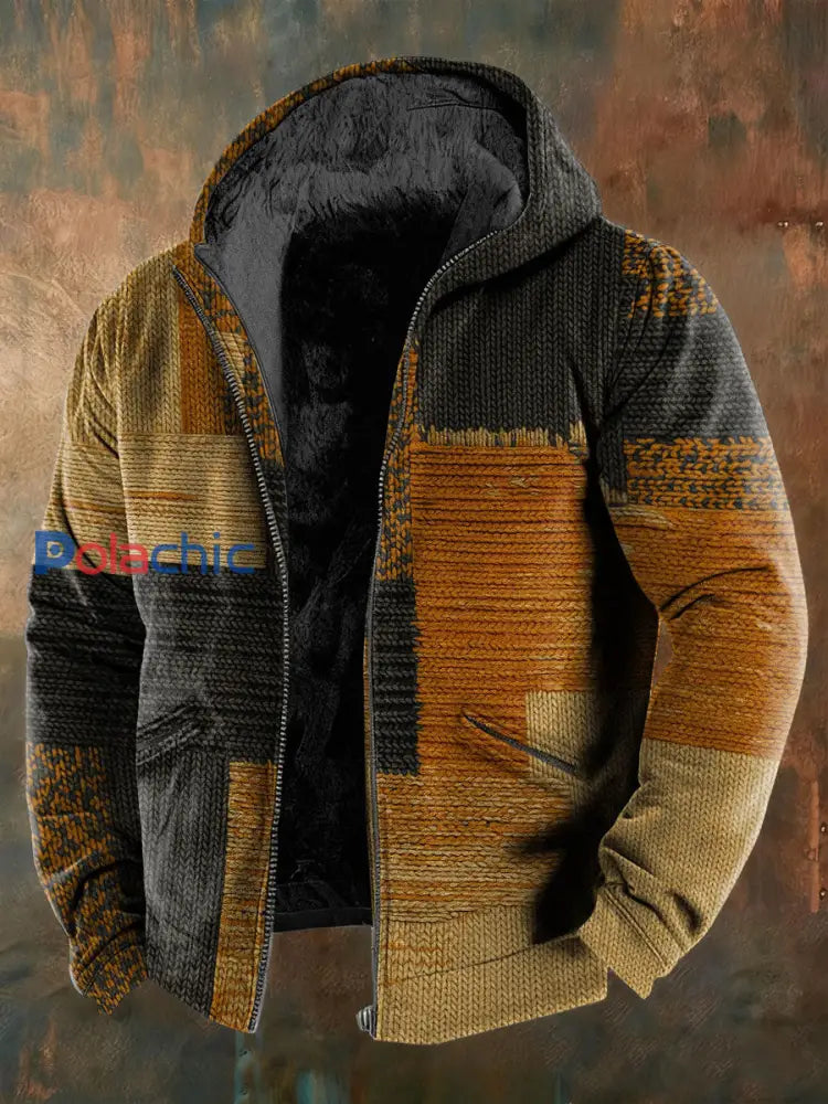 Veste Homme Géométrique Art Doublée Polaire couleur mélangée / S