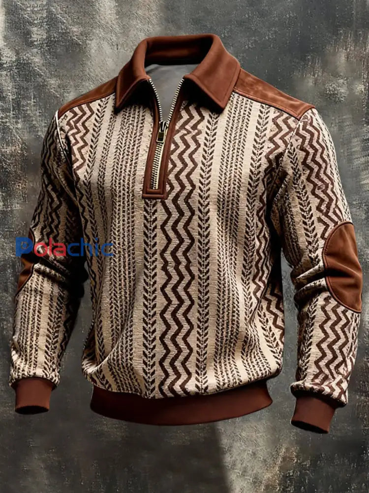 Veste Homme Imprimée Vintage Zippée comme image / S