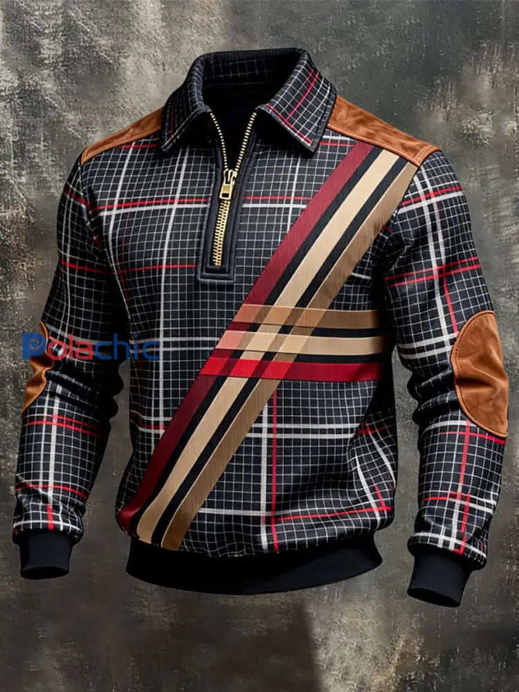 Veste Homme Imprimée Vintage Zippée comme image / S