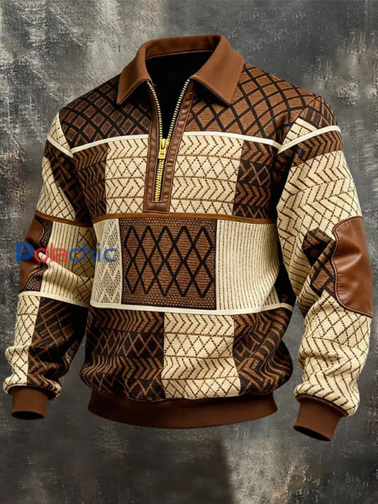 Veste Homme Imprimée Vintage Zippée comme image / S