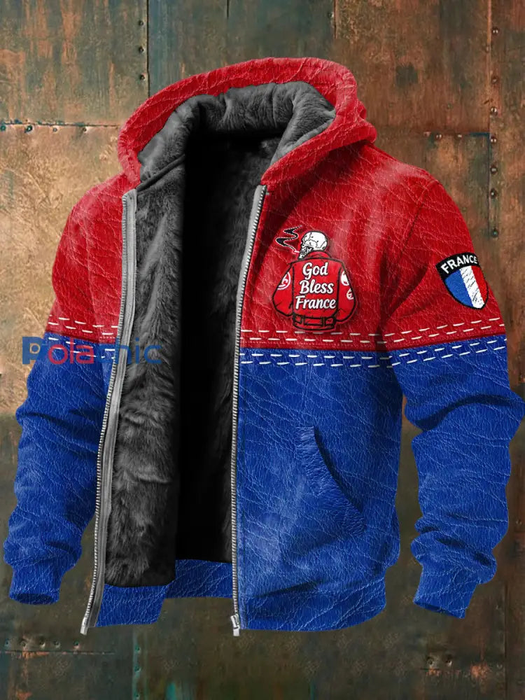 Veste Homme Patchwork Drapeau Français Doublée Polaire Multicolore / S