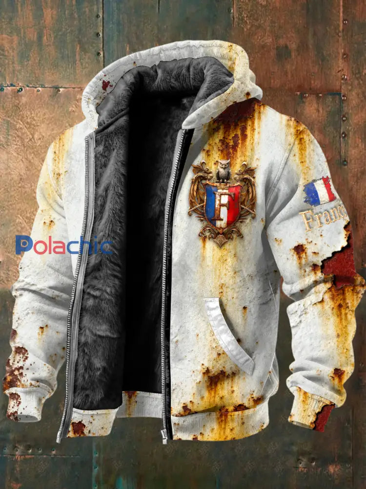 Veste Homme Rustique Française Texturée Décontractée Doublée Polaire Multicolore / S