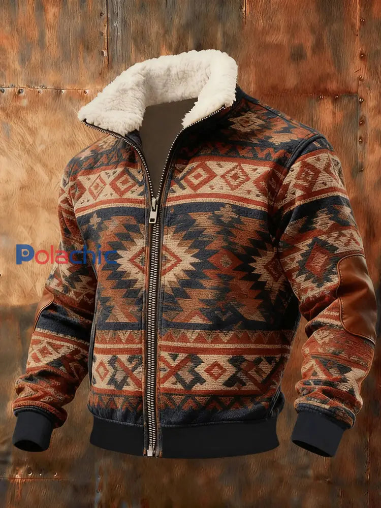 Veste rétro à col en fourrure Western Homme comme image / S