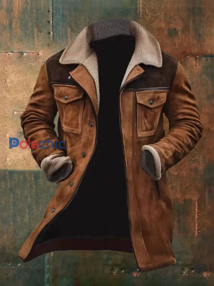 Veste Retro Pocket Zipper Homme chameau / S