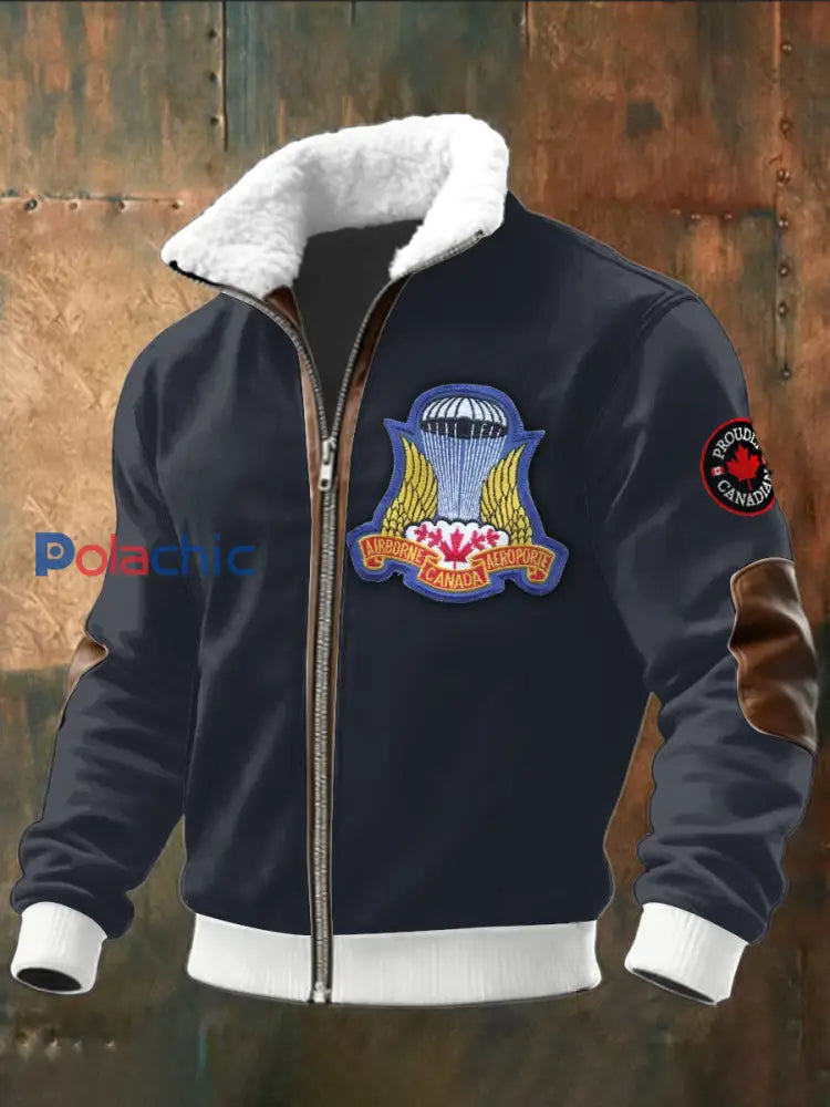 Veste Sweatshirt Homme Bleu Marine À Imprimé Canadien Bleu Marine / S