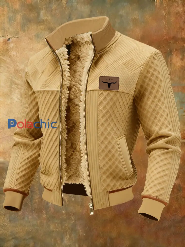 Veste Western doublée de molleton Homme Kaki / S