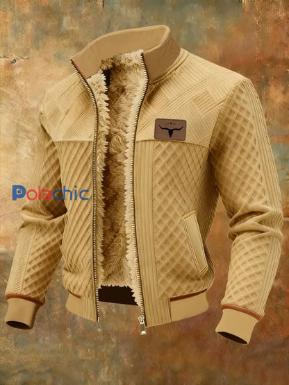 Veste Western doublée de molleton Homme Kaki / S