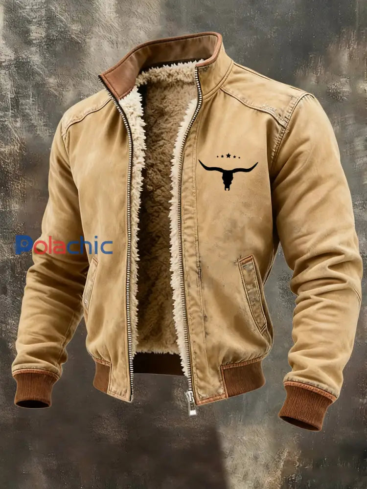Veste Western doublée de molleton Homme Kaki / S