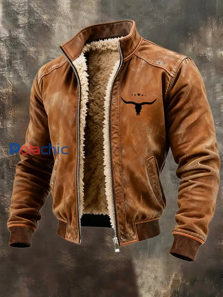 Veste Western doublée de molleton Homme Marron / S