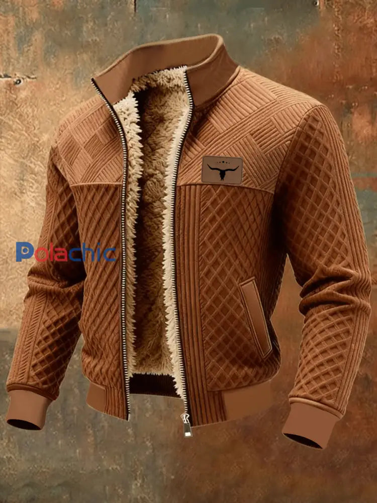 Veste Western doublée de molleton Homme Marron / S