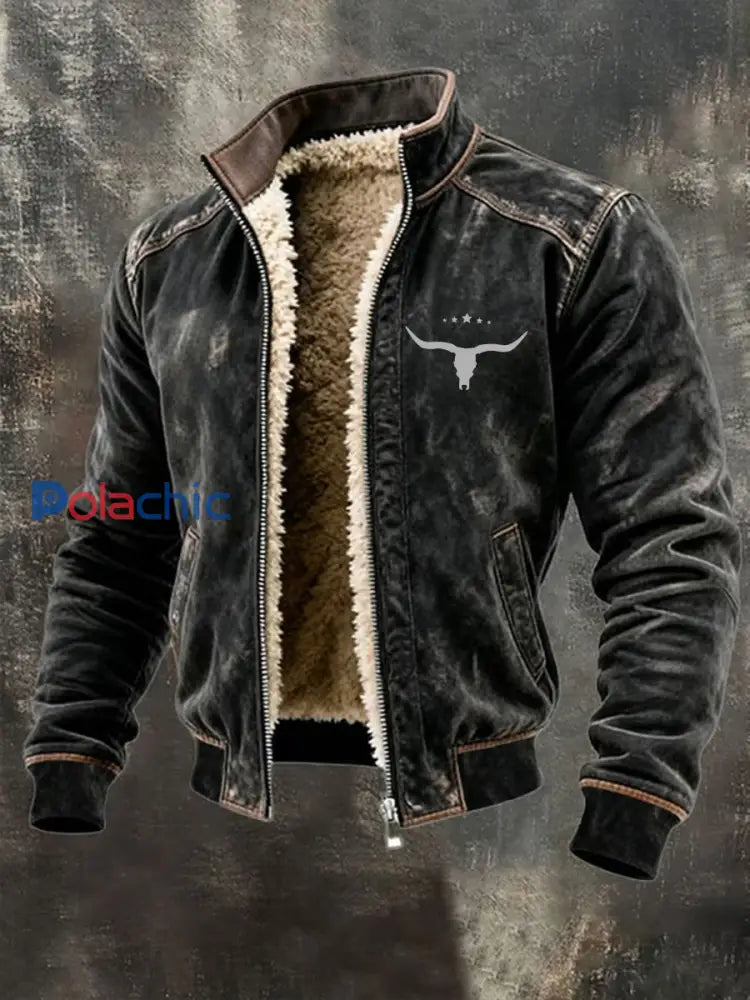 Veste Western doublée de molleton Homme Noir / S