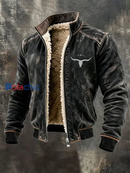 Veste Western doublée de molleton Homme Noir / S