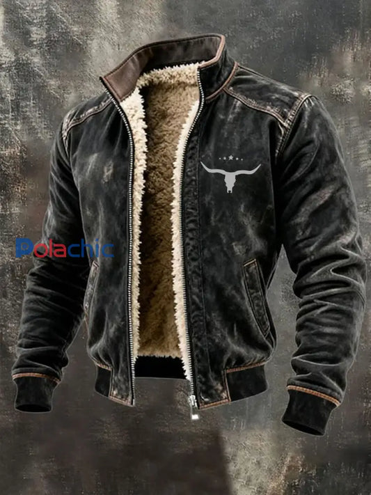 Veste Western doublée de molleton Homme Noir / S