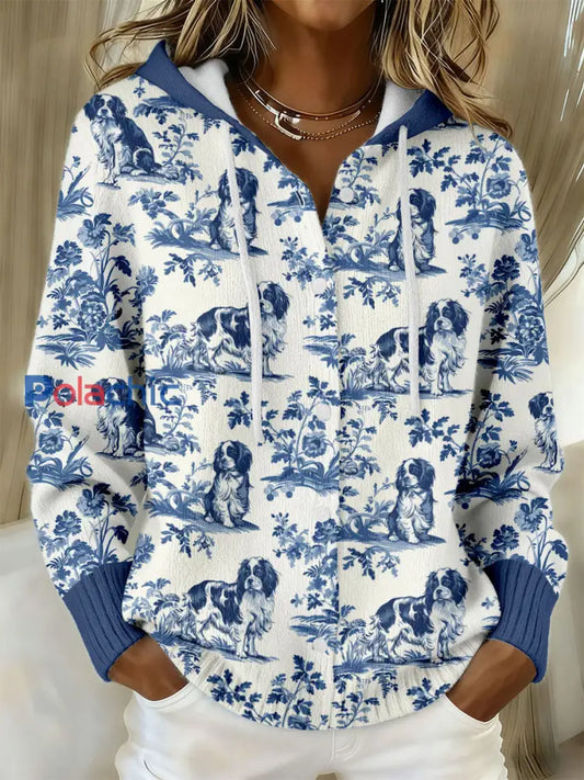 Vestes Biker Charlie King Little Hound Print pour femmes Bleu / S