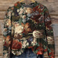 Vintage Art Floral Peinture Imprimer Casual Ras Du Cou Haut