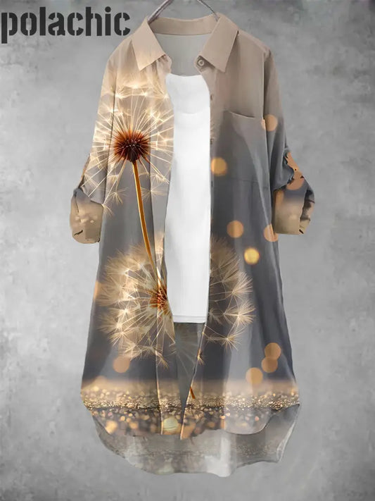 Vintage Dandelion Art Print Robe Décontractée Pour Femmes