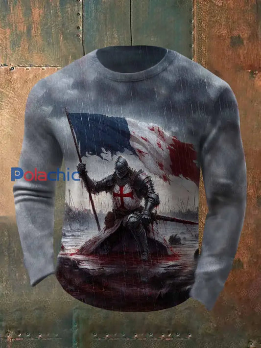 Vintage Français Imprimer Casual Manches Longues Hoodie comme image / S