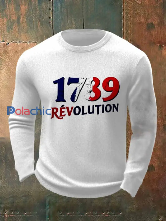 Vintage France 1789 Hoodie À Manches Longues Imprimé Décontracté comme image / S