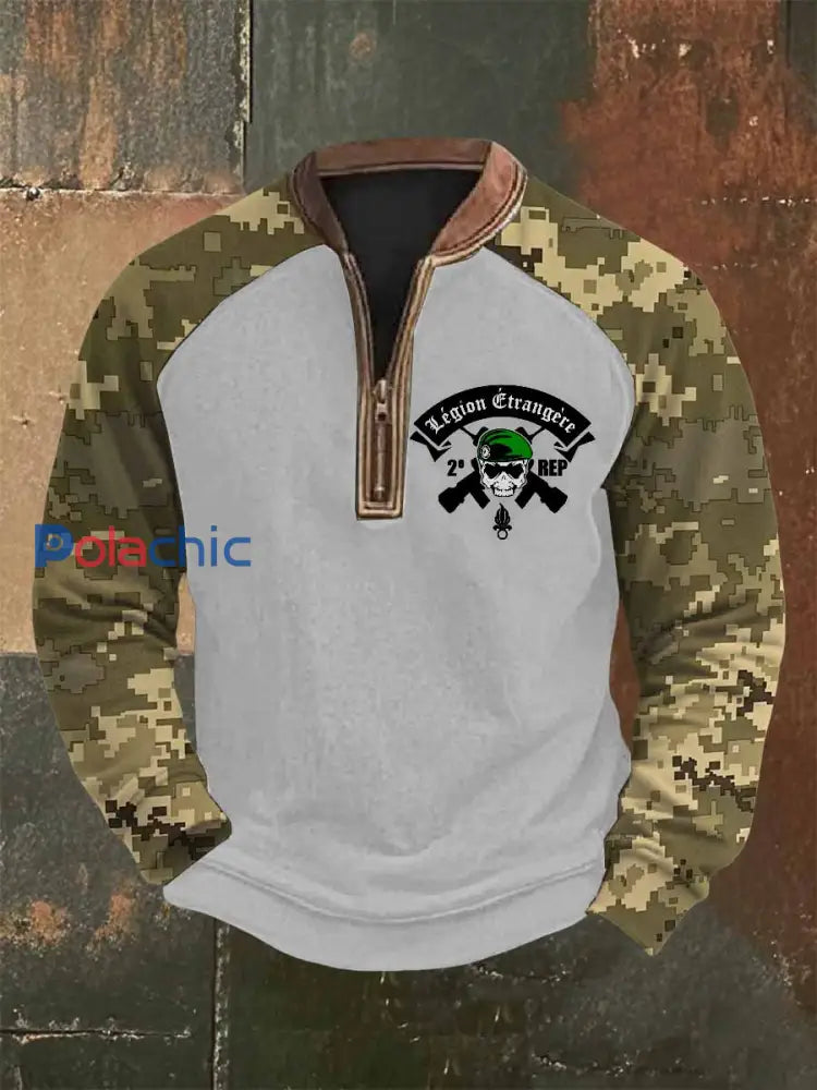 Vintage Légion Étrangère Imprimé Hoodies comme image / S