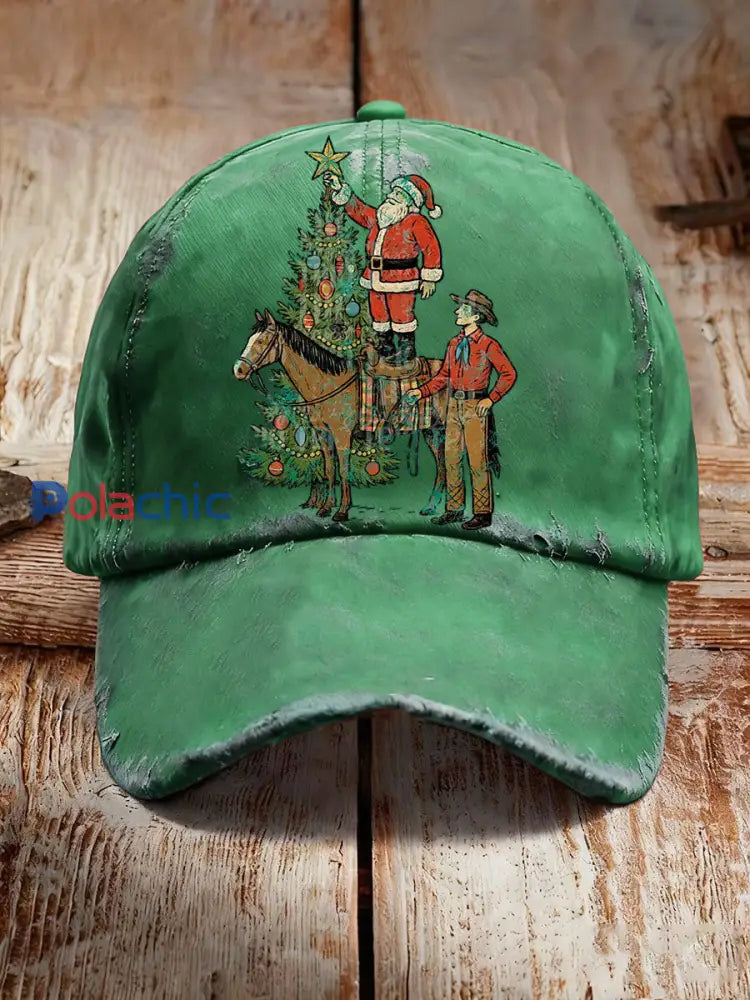 Western Santa Claus Unisexe Chapeaux Vert / UN
